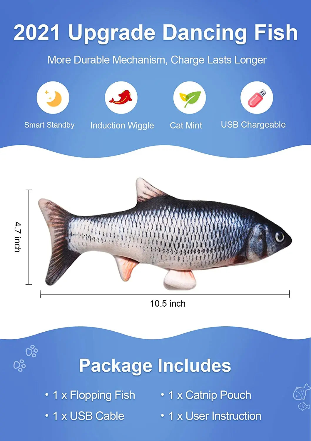 PAWSBIJOU Felis Automated Flopping Fish Toy