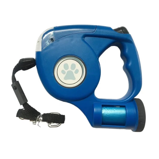 PAWSBIJOU Flash Light and Pet Waste Bag Duo Retractable Leash