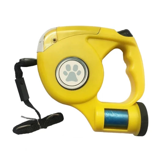 PAWSBIJOU Flash Light and Pet Waste Bag Duo Retractable Leash